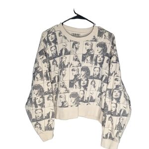Taylor Swift The Eras Tour AOP Cropped Crewneck Sweatshirt 2023 Size Medium
